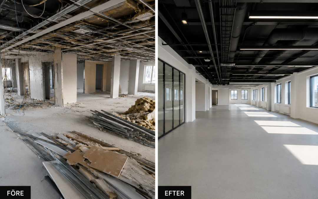 Rivning inför moderna kontorsytor